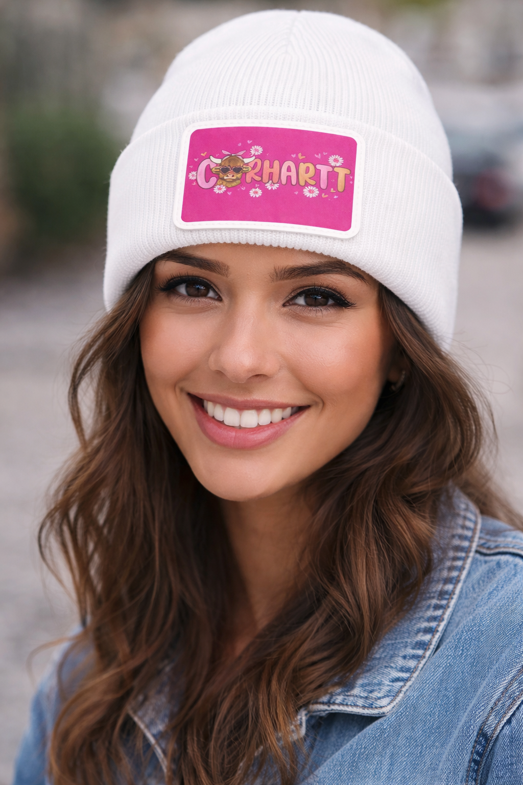 Valentine's Carhartt-Style Cow Beanie