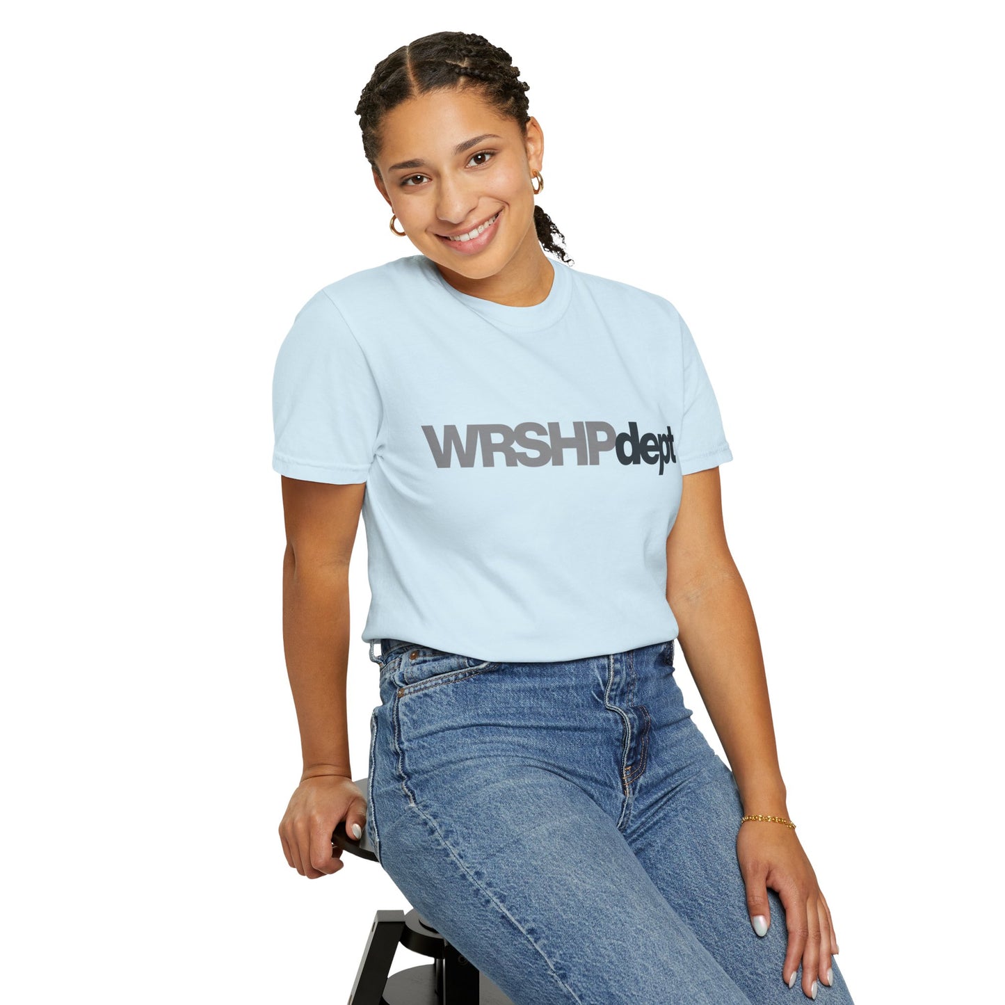 WRSHP dept Logo T-Shirt — Unisex Vintage Garment-Dyed Crew Tee
