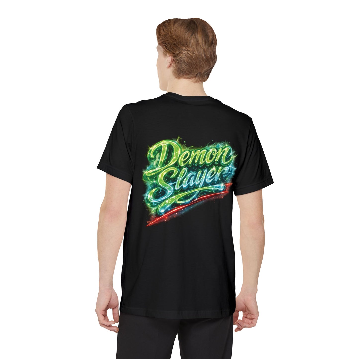 Demon Slayer T-shirt | Unisex Neon Script Pocket Tee, Faith-Inspired Wear