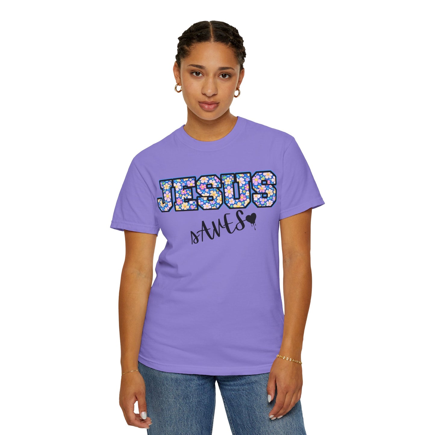 Jesus Saves Floral T-Shirt — Christian Faith Graphic Tee