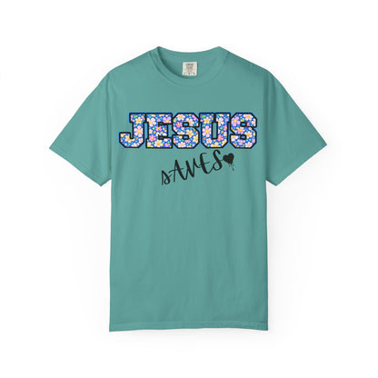 Jesus Saves Floral T-Shirt — Christian Faith Graphic Tee