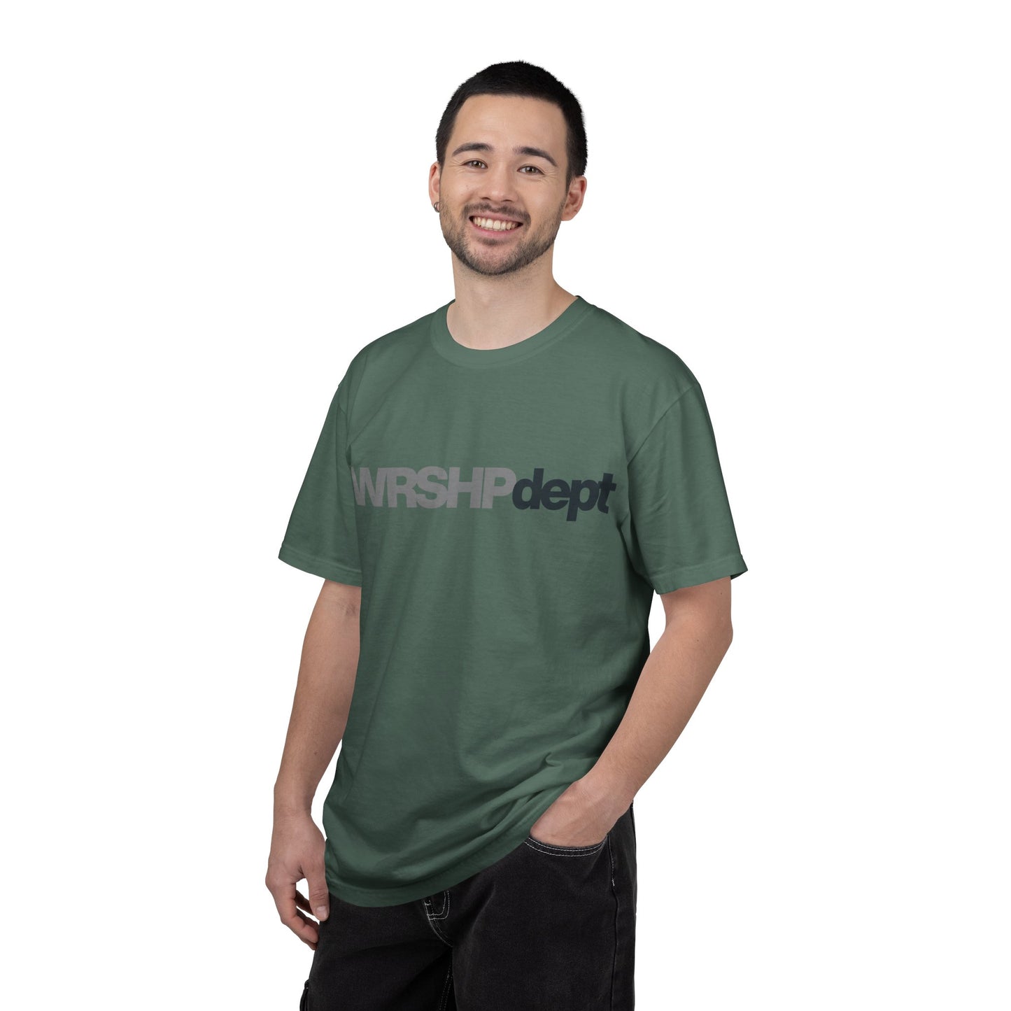 WRSHP dept Logo T-Shirt — Unisex Vintage Garment-Dyed Crew Tee