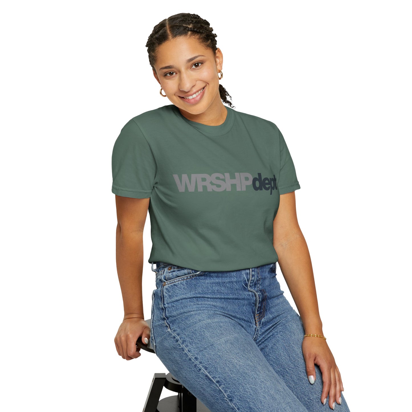 WRSHP dept Logo T-Shirt — Unisex Vintage Garment-Dyed Crew Tee