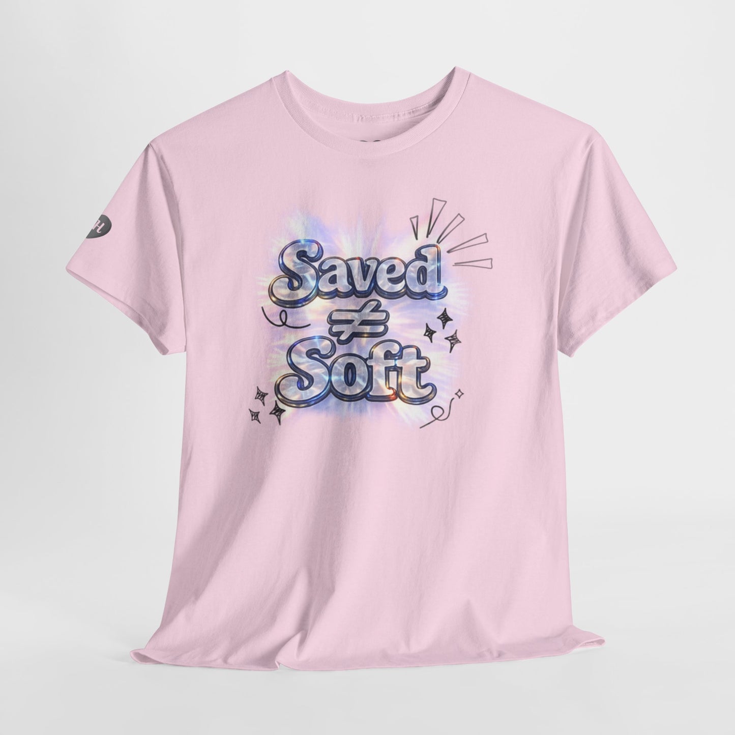 Saved ≠ Soft Tee — Women's Faith Graphic T-Shirt