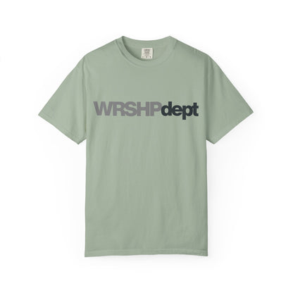 WRSHP dept Logo T-Shirt — Unisex Vintage Garment-Dyed Crew Tee