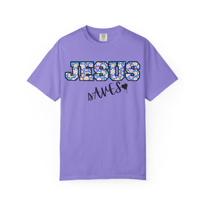 Jesus Saves Floral T-Shirt — Christian Faith Graphic Tee