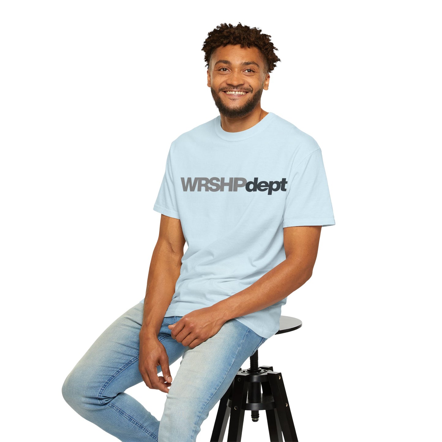 WRSHP dept Logo T-Shirt — Unisex Vintage Garment-Dyed Crew Tee