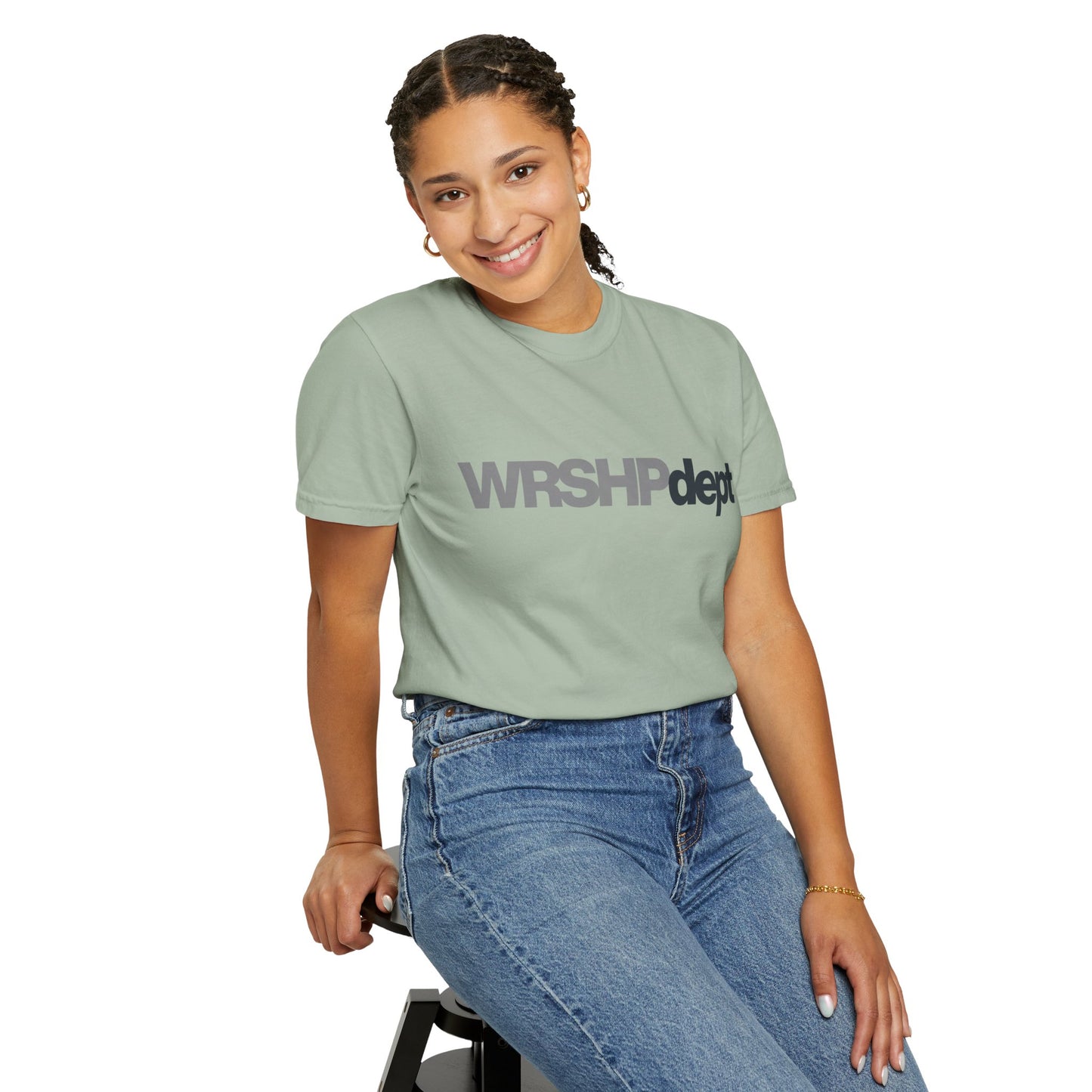 WRSHP dept Logo T-Shirt — Unisex Vintage Garment-Dyed Crew Tee