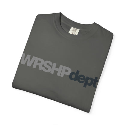 WRSHP dept Logo T-Shirt — Unisex Vintage Garment-Dyed Crew Tee