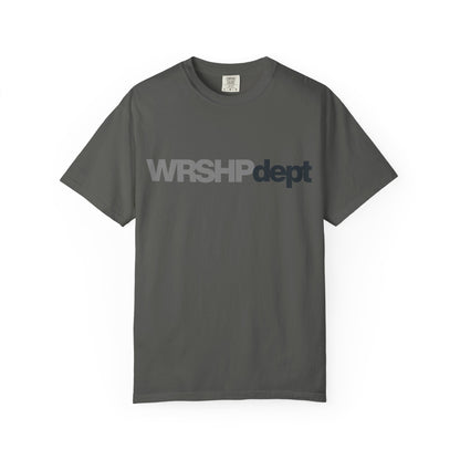 WRSHP dept Logo T-Shirt — Unisex Vintage Garment-Dyed Crew Tee