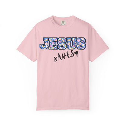 Jesus Saves Floral T-Shirt — Christian Faith Graphic Tee