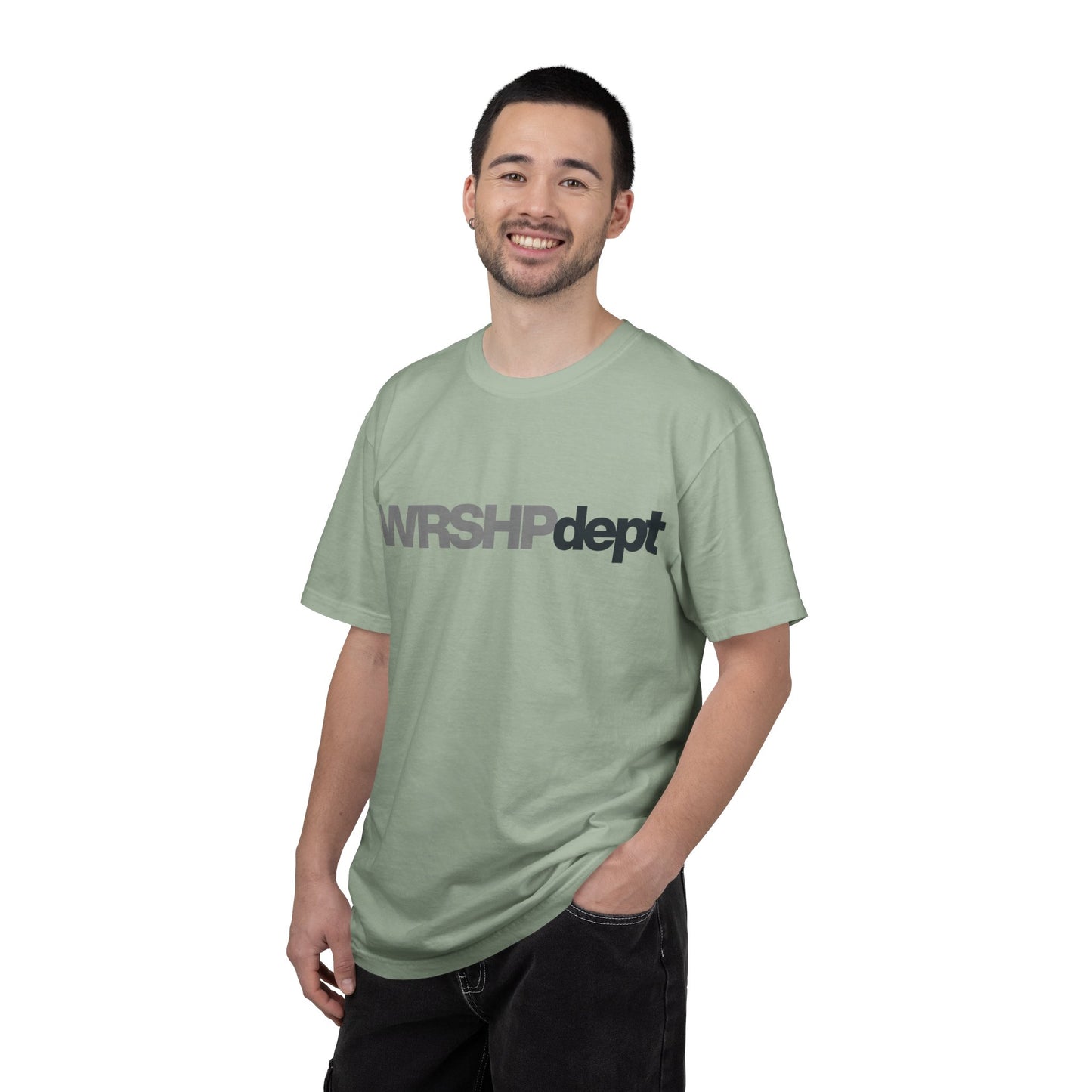 WRSHP dept Logo T-Shirt — Unisex Vintage Garment-Dyed Crew Tee