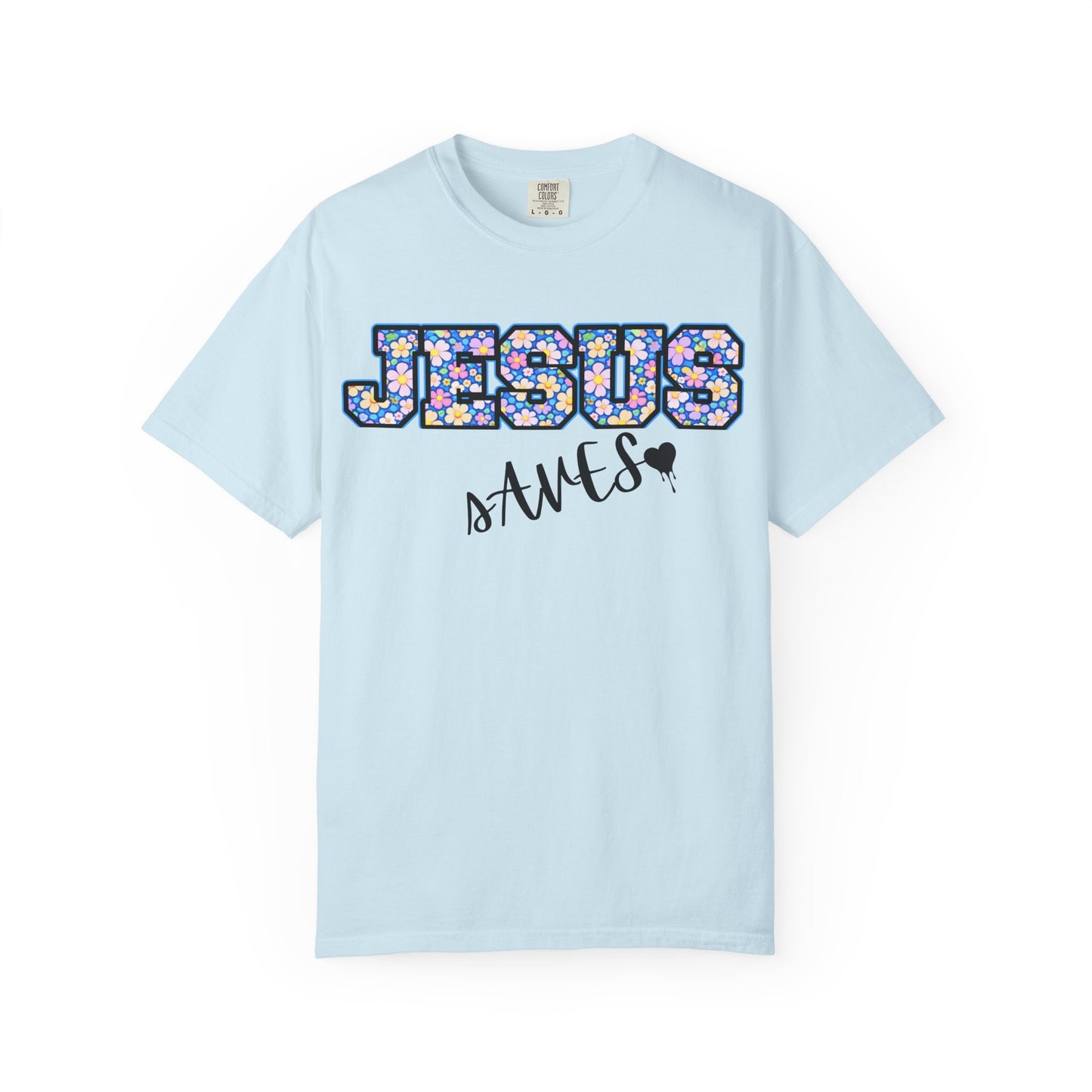 Jesus Saves Floral T-Shirt — Christian Faith Graphic Tee
