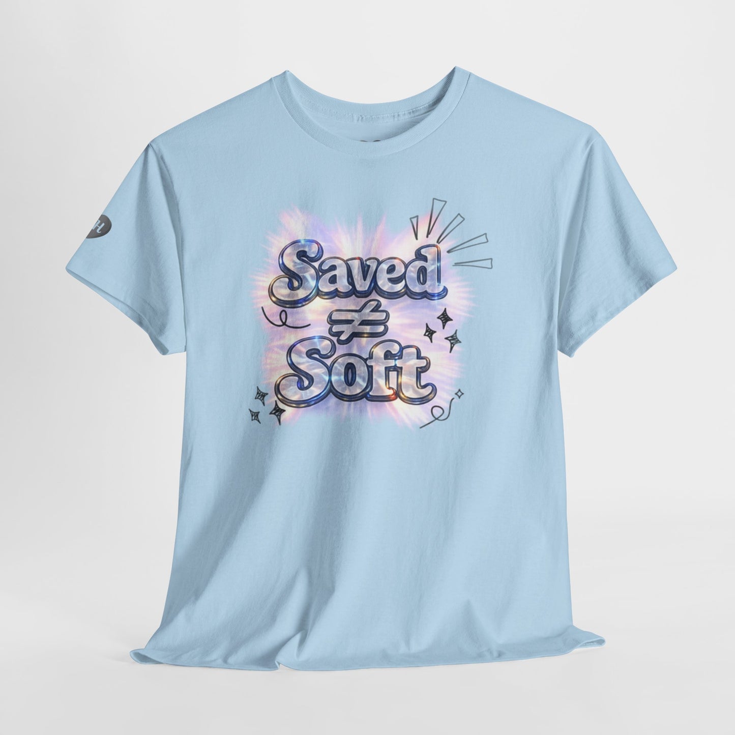 Saved ≠ Soft Tee — Women's Faith Graphic T-Shirt
