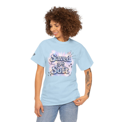 Saved ≠ Soft Tee — Women's Faith Graphic T-Shirt