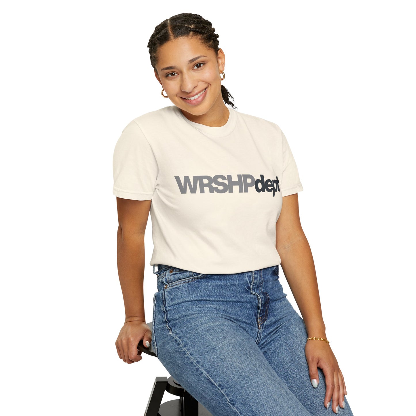 WRSHP dept Logo T-Shirt — Unisex Vintage Garment-Dyed Crew Tee