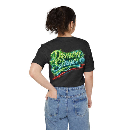 Demon Slayer T-shirt | Unisex Neon Script Pocket Tee, Faith-Inspired Wear