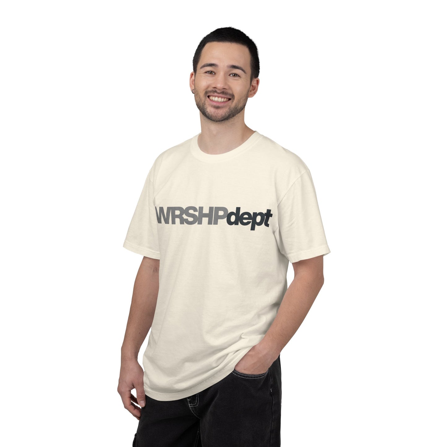 WRSHP dept Logo T-Shirt — Unisex Vintage Garment-Dyed Crew Tee