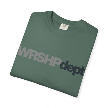 WRSHP dept Logo T-Shirt — Unisex Vintage Garment-Dyed Crew Tee