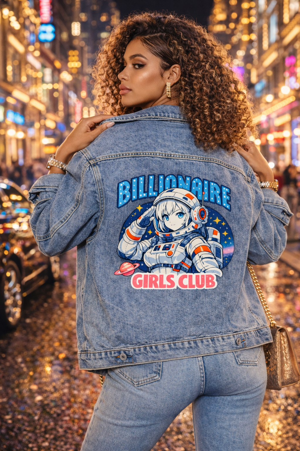 Future Billionaire Women's Oversized Denim Jacket