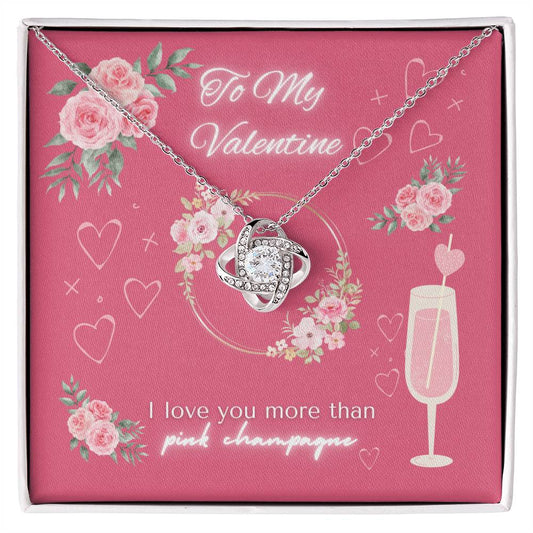 To My Valentine Love Knot Necklace/ Galentine