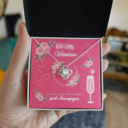 To My Valentine Love Knot Necklace/ Galentine