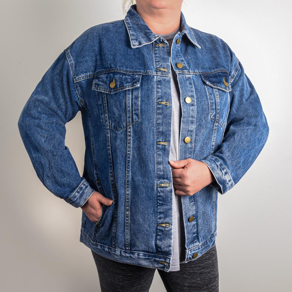 Future Billionaire Women's Oversized Denim Jacket