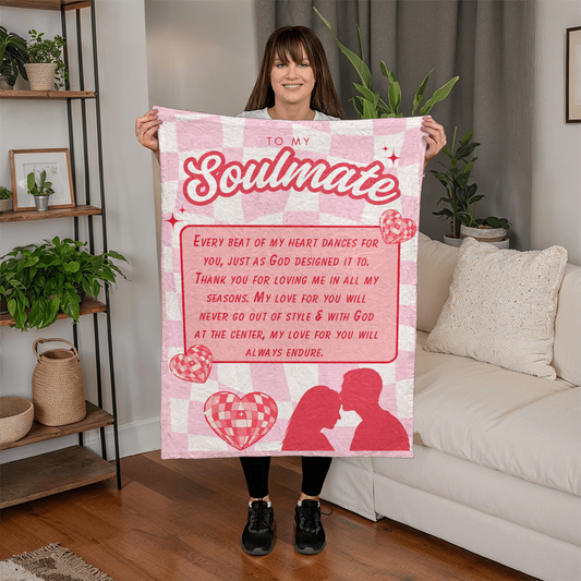 Valentine's Day Soulmate Mink Touch Fleece Blanket