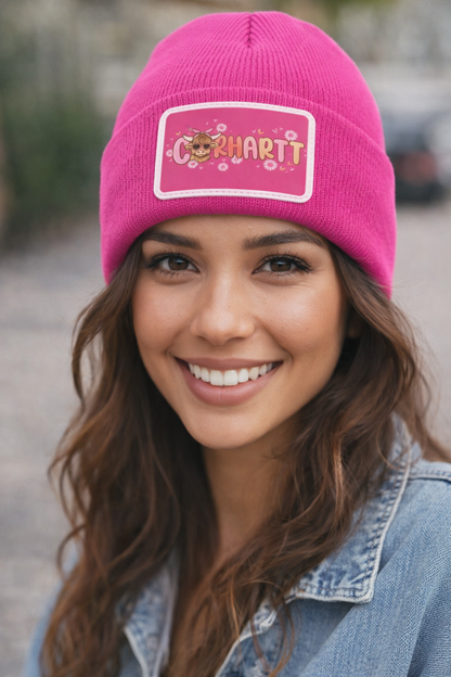 Valentine's Carhartt-Style Cow Beanie